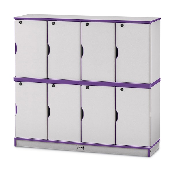 Rainbow Accents Stacking Lockable Lockers, Double Stack, Purple